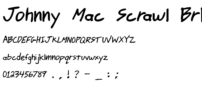 Johnny Mac Scrawl BRK font